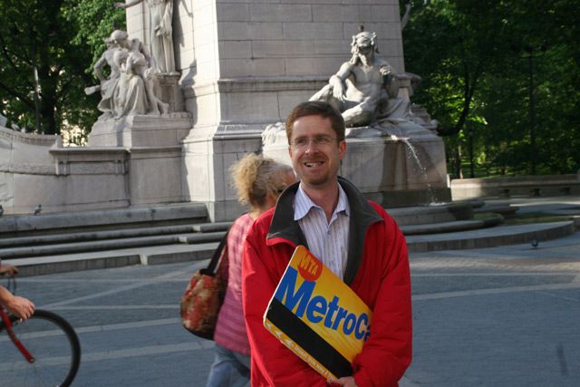 Second place contestant Dan Hendrick was also one of the first New Yorkers to try out the MTA's new "King Size" MetroCard.